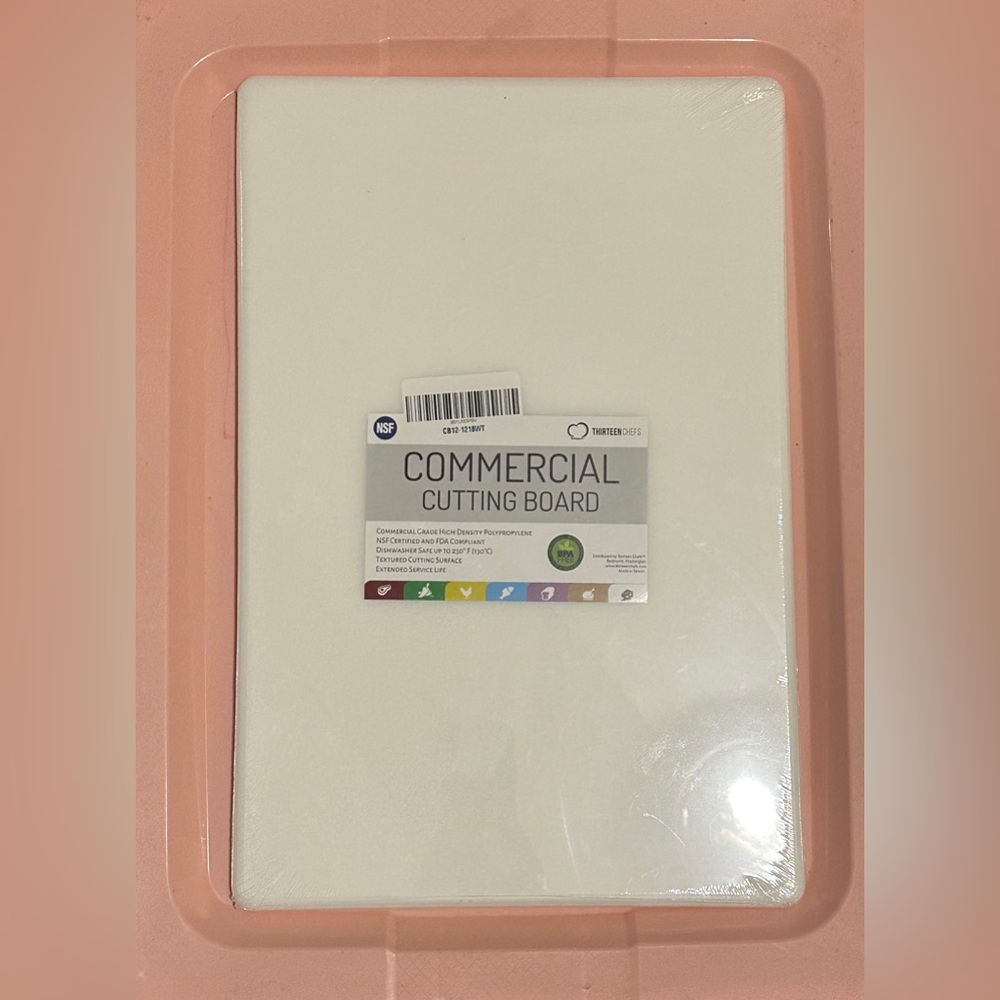 Thirteen Chefs Commercial Grade Polypropylene Cutting Board 12" x 18" x 1/2" NEW